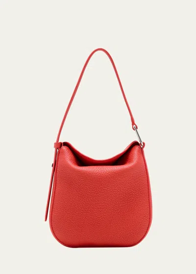 Akris Anna Little Leather Hobo Bag In Red