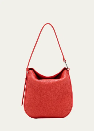 Akris Anna Little Leather Hobo Bag In Tangerine