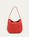 Akris Anna Little Leather Hobo Bag In Tangerine