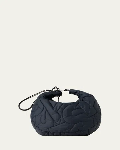 Akris Anna Medium Quilted Hobo Bag In Black
