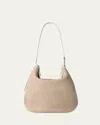 Akris Anna Medium Raffia & Leather Hobo Bag In Nature White