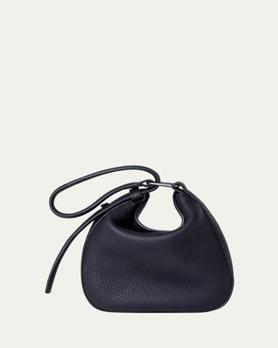 Akris Anna Mini Leather Hobo Bag In Black