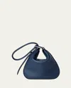 Akris Anna Mini Leather Hobo Bag In Dark Pacific