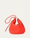 Akris Anna Mini Leather Hobo Bag In Tangerine
