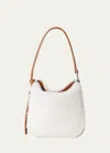 Akris Anna Mini Sheep Shearling Hobo Bag In Stuccocuoio