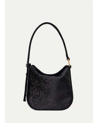 Akris Anna Mini Velvet Hobo Bag In Black