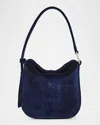 Akris Anna Mini Velvet Hobo Bag In Denim