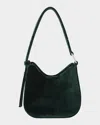 Akris Anna Mini Velvet Hobo Bag In Black