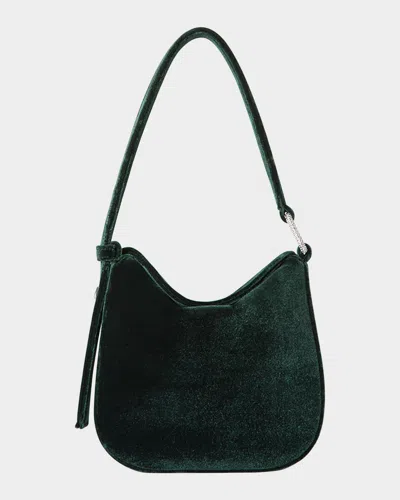 Akris Anna Mini Velvet Hobo Bag In Black