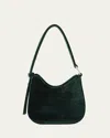 Akris Anna Mini Velvet Hobo Bag In Green