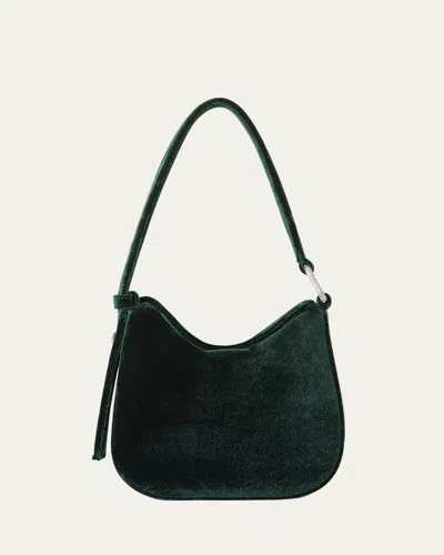 Akris Anna Mini Velvet Hobo Bag In Green