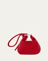 Akris Anna Mini Velvet Hobo Bag In Ruby