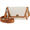 AKRIS AKRIS ANOUK CANVAS & CALFSKIN SHOULDER BAG