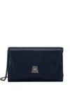 Akris Anouk Chain-strap Lizard-effect Clutch Bag In Blue