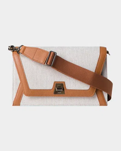 AKRIS ANOUK CITY CANVAS & LEATHER CROSSBODY BAG