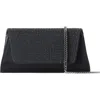 Akris Anouk Crystal Embellished Silk & Leather Clutch In Black