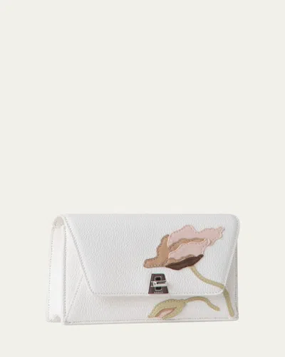 Akris Anouk Envelope Flap Flower Leather Shoulder Bag