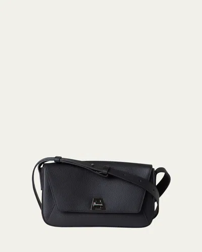Akris Anouk Lite Flap Leather Crossbody Bag In Black