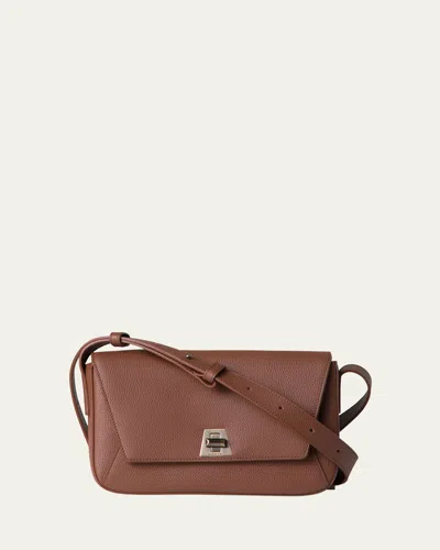 Akris Anouk Lite Flap Leather Crossbody Bag In Brown