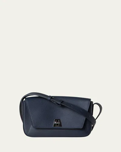 Akris Anouk Lite Flap Leather Crossbody Bag In Blue