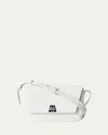 Akris Anouk Lite Flap Leather Crossbody Bag In White