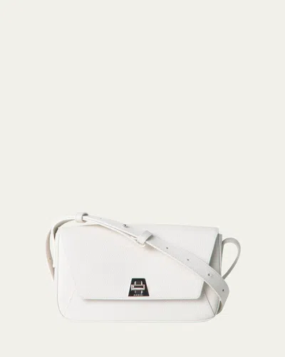 Akris Anouk Lite Flap Leather Crossbody Bag In White