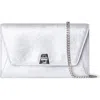 Akris Anouk Lizard Embossed Leather Envelope Wallet On A Chain In Metallic