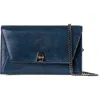 Akris Anouk Lizard Embossed Suede Crossbody Bag In Admiral Blue