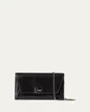 Akris Anouk Lizard-print Clutch Bag W/ Chain In Black