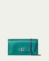 Akris Anouk Lizard-print Clutch Bag W/ Chain In Emerald