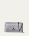 Akris Anouk Lizard-print Clutch Bag W/ Chain In Inox