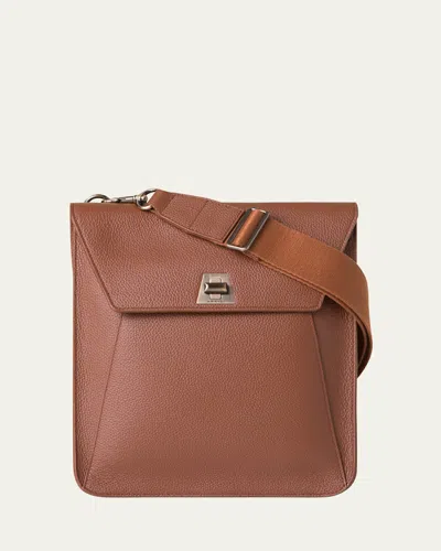 Akris Anouk Medium Calfskin Messenger Bag In Brown