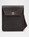 Akris Anouk Medium Flap Leather Messenger Bag In Mocca