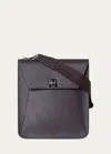 Akris Anouk Medium Flap Leather Messenger Bag In Mocca