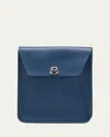 Akris Anouk Medium Flap Leather Messenger Bag In Pacific