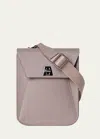 Akris Anouk Mini Flap Leather Messenger Bag In 085 Taupe