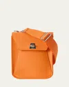 Akris Anouk Mini Leather Messenger Bag In Orange
