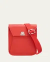 Akris Anouk Mini Leather Messenger Bag In Red