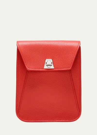 Akris Anouk Mini Leather Messenger Bag In Tangerine