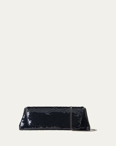 Akris Anouk Sequin Trapezoid Clutch Bag In Black