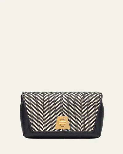 Akris Anouk Small Braided Leather Crossbody Bag In Black