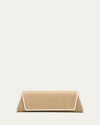 Akris Anouk Small Cotton Raffia Trapezoid Clutch Bag