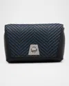 Akris Anouk Small Day Bag In Braided Lambskin In Blue
