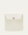 Akris Anouk Small Leather Messenger Bag In White