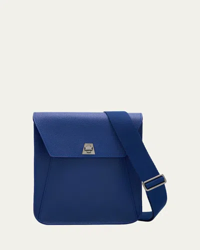 Akris Anouk Small Leather Messenger Bag In Blue