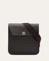 Akris Anouk Small Leather Messenger Bag In Mocca