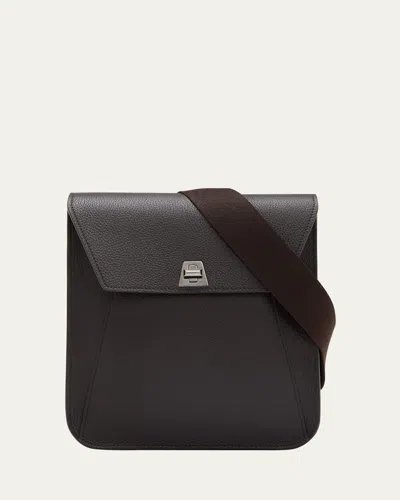Akris Anouk Small Leather Messenger Bag In Mocca