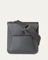 Akris Anouk Small Leather Messenger Bag In Olive