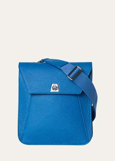 Akris Anouk Small Leather Messenger Bag In Blue