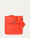Akris Anouk Small Leather Messenger Bag In Tangerine